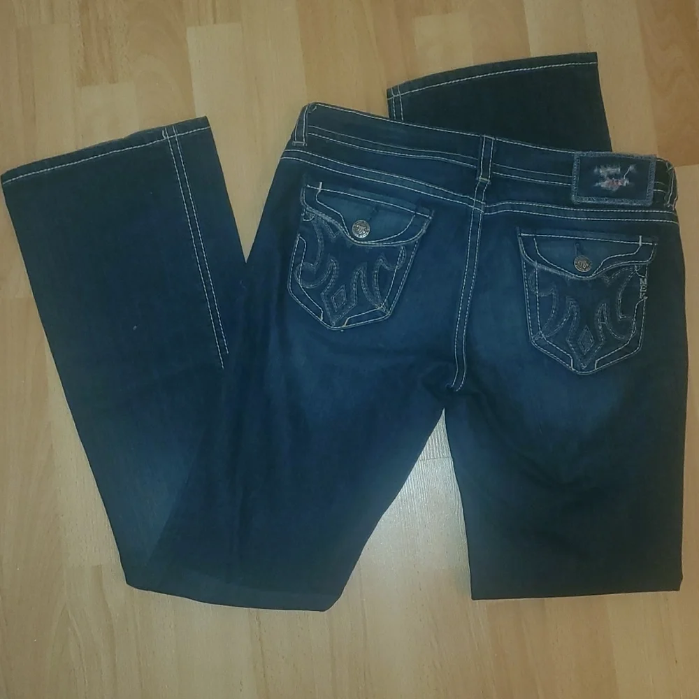 MEK Dark Blue Bootcut Women's Jeans - Picture 2 of 13